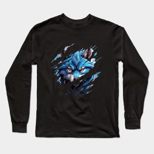 Ripped Base Magic Ninja Wolf Long Sleeve T-Shirt